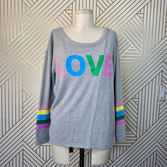 Chaser‎ Love Knit Sweatshirt in Heather Gray - Picture 1 of 10